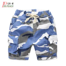 DE PEACH/шорты для маленьких мальчиков камуфляжные шорты с принтом модные детские хлопковые штаны детские повседневные шорты Детская одежда Размер 100-140
