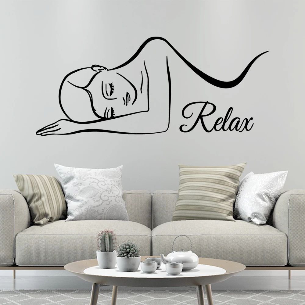 

Pretty Spa Relax Wall Sticker Beauty Salon Decoration Stickers Decals For Woman Bedroom Wallpaper Decor Mural