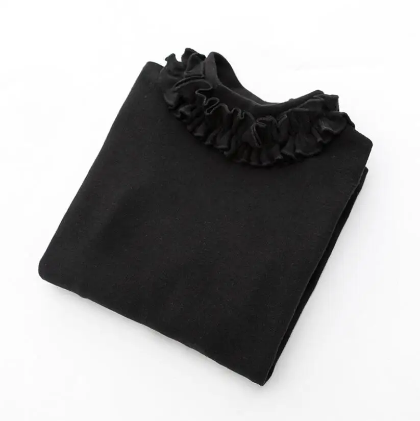 Baby girls clothes 1-9T kids spring long sleeve t-shirt little child autumn O-neck sweatshirt girls warm jacket infant outwear - Цвет: black