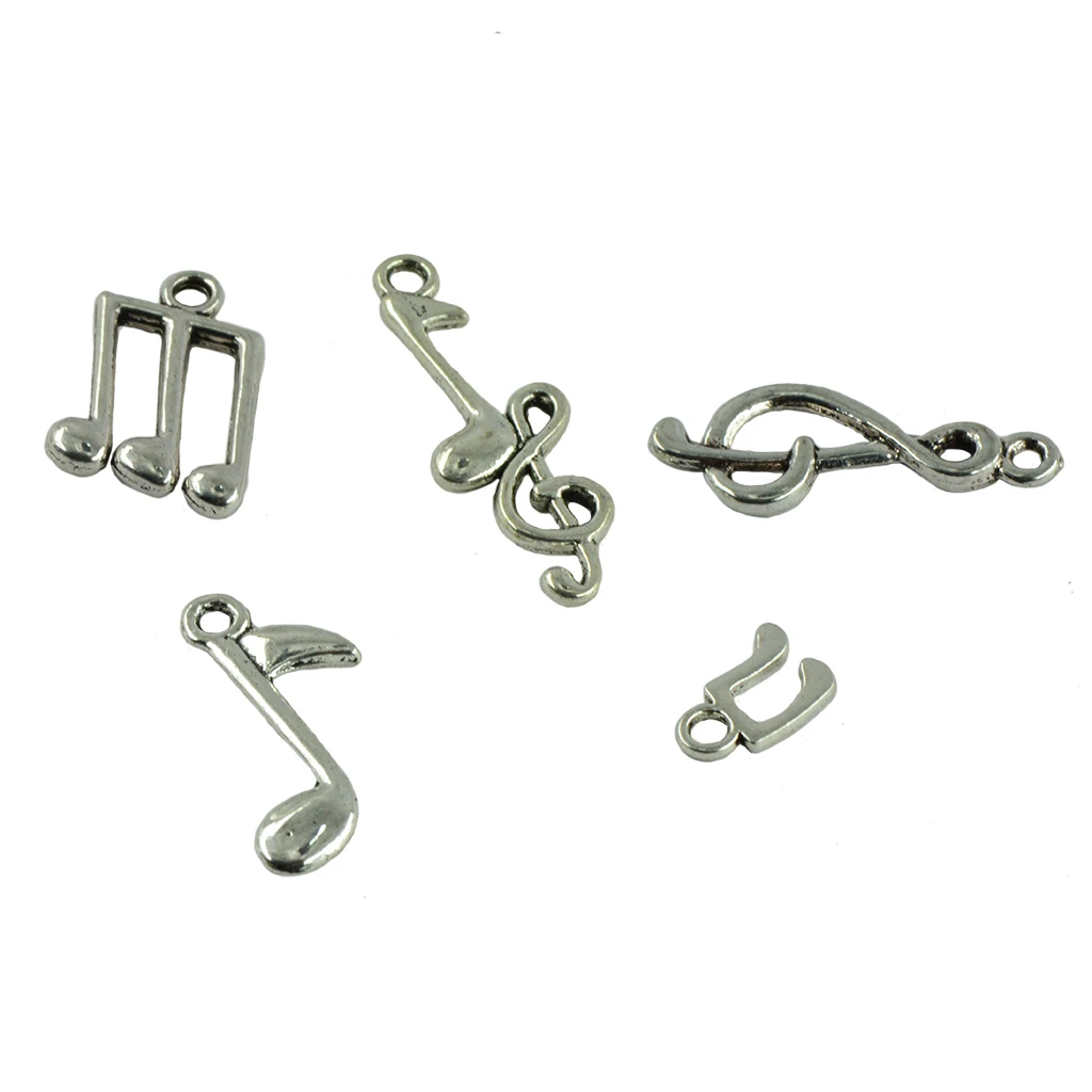 80pcs Assorted Charms Musical Note Symbol Tibetan silver color Plated Pendants Antique Jewelry Making Bracelet DIY Handmade Craft