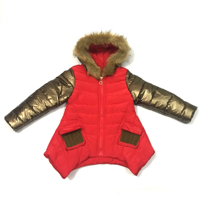 Г., зимнее пальто Модная Детская куртка-пуховик для девочек, теплое плотное пальто с меховым капюшоном красивая одежда для девочек, парка для девочек
