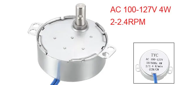 Uxcell Электрический синхронный металлический редукторный двигатель AC 100-127V 0,8-54 RPM 50-60Hz CCW/CW 4W Постоянный магнит простой в использовании
