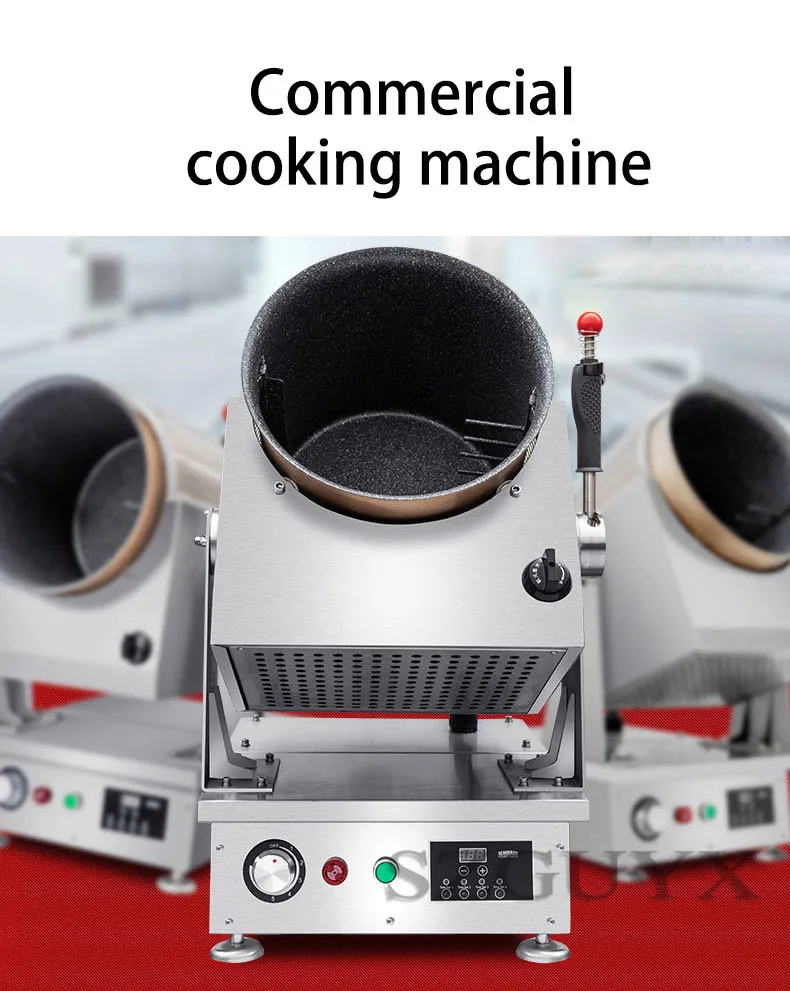 Large commercial gas cooking machine automatic intelligent cooking robot drum cooking pot non-stick frying rice machine