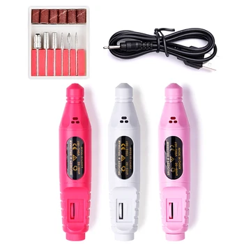 

USB Electric Nail Drill Machine Milling Cutters Tips Polishing Pedicure Electric Nail Drill File Equipment