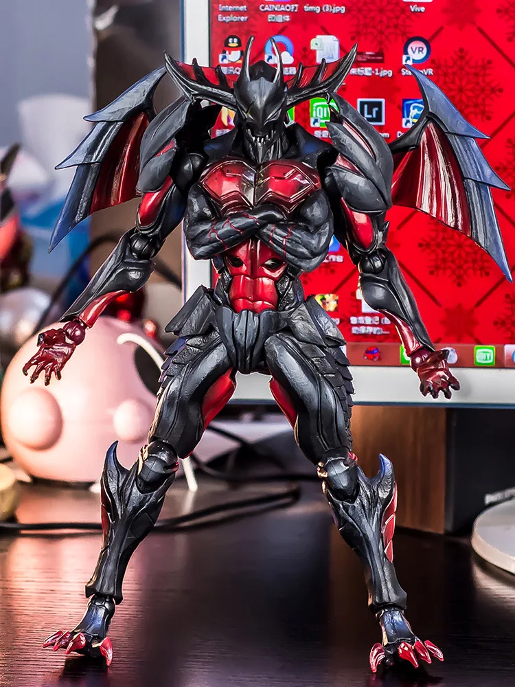 

27cm Cool Destroyer Monster Remodel Batman Colorful Red Black Joint Movable Action Anime Figure Model Collect Children toys gift