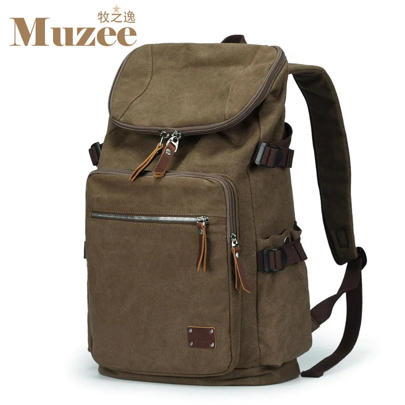 

Muzee Classic Style Outdoor Hiking Backpack Men's Large Capacity Coffee Travel Bag Canvas Backpack Fashion & Sports