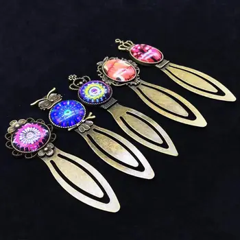 

12 Pcs Bookmark Pendant Tray Base Kit Lace Oval Round Glass Convex Transparent Set DIY Crystal Epoxy Accessories N58F