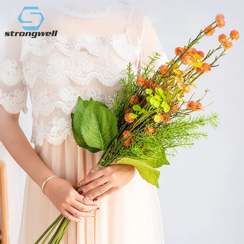 

Strongwell Thorn Flower Silk Flower Plastic Artificial Flower Wedding Long Bouquet Temperament Props Home Decoration Living Room