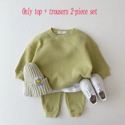 Vêtements de maison décontractés pour garçons, survêtement en tricot pour nouveau nés, ensembles de vêtements pour bébés filles, tenue 2 pièces pour enfants, printemps 2022 