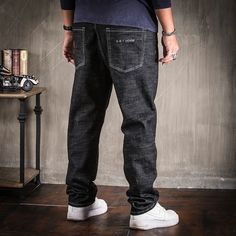 Gersri мужские джинсы осень-зима прямые стрейч деловые повседневные мужские джинсы негабаритные 5XL 6XL 7XL 8XL