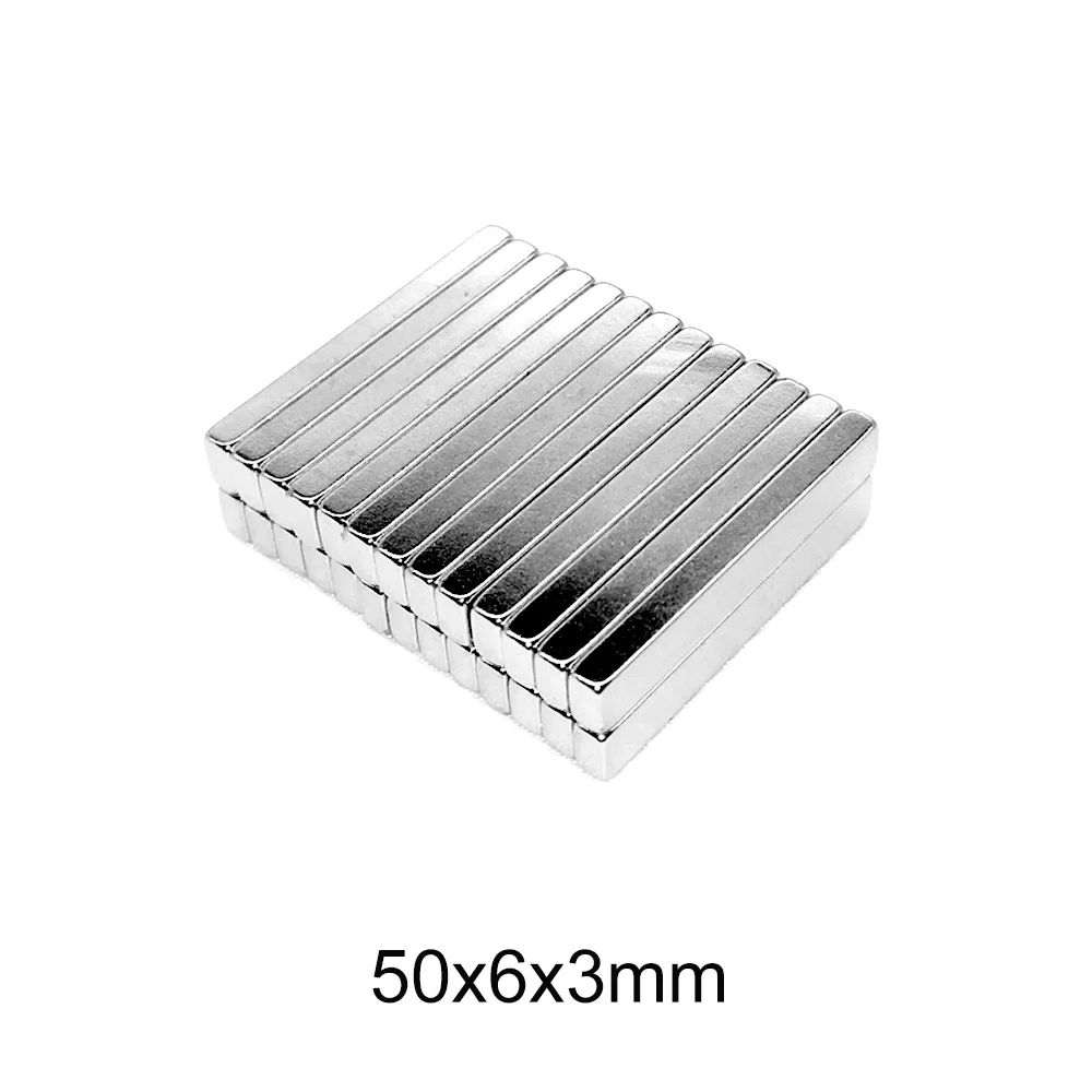 5/10/20/50PCS 50x6x3 Block Neodymium Magnet Strong 50mm x 6mm Rectangular Permanent sheet 50x6x3mm Search 50*6*3 | Обустройство дома