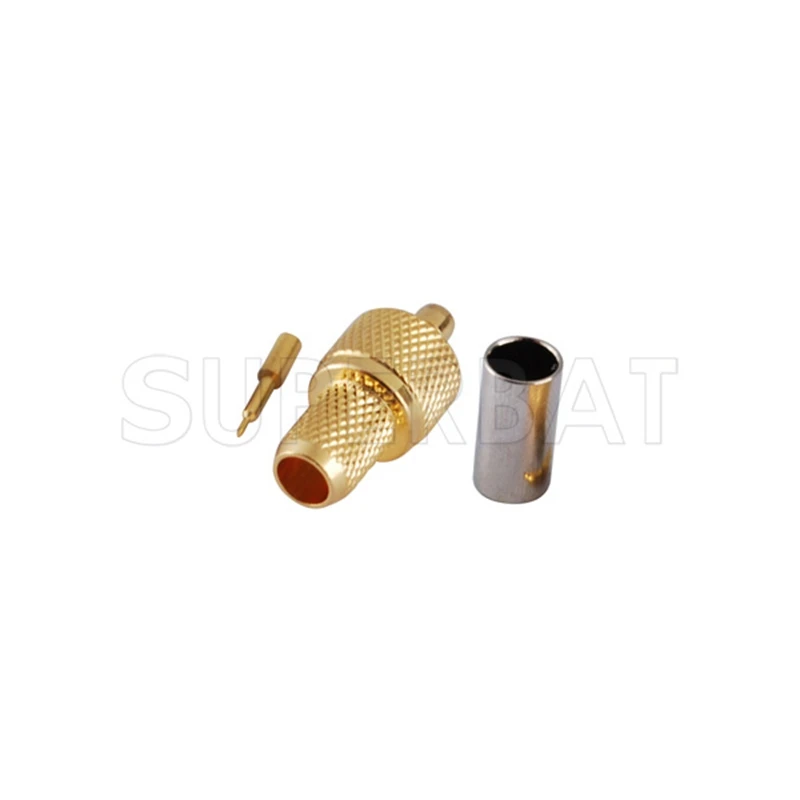 Superbat 10pcs MMCX Crimp Male RF Coaxial Connectors for RG58 LMR195 Cable - Bulk Pack Network Connectivity Accessories