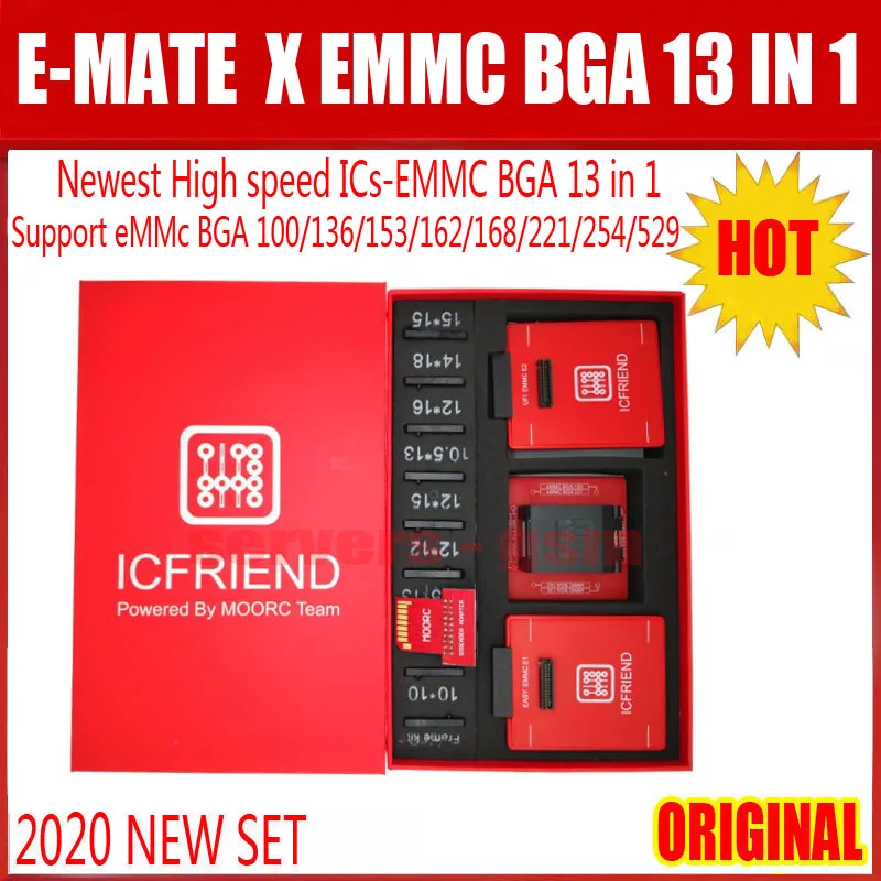 Новинка 2020 высокоскоростная фотография EMMC / ICs BGA 13 в 1 поддержка eMMc BGA100/136/153/162/168/221