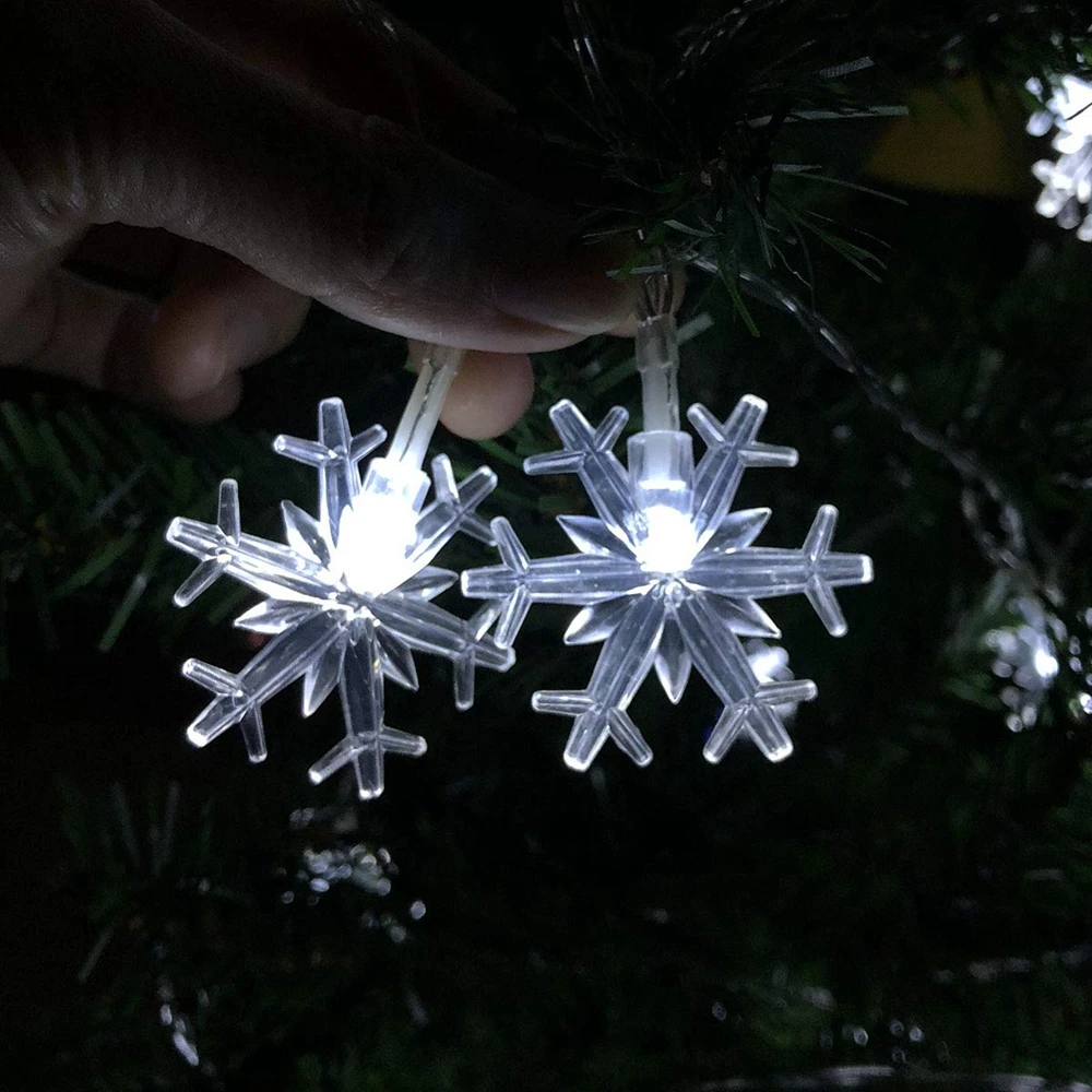 Fairy String Lights 40 Led String Light 6M Warm White Snowflake Flower Lights for Bedroom Corridor Patio Garden Decoration