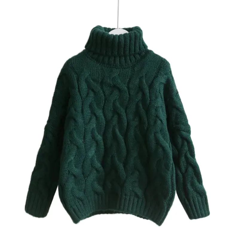 

Women Turtleneck Sweaters Autumn Winter 2017 Pull Jumpers European Casual Twist Warm Sweaters Female Oversized Sweater Pull