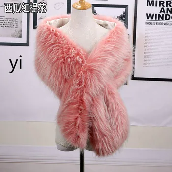

yi 2020 new Widened warm red women's winter wool wool cushion scarf winter scarf women