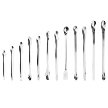 

12 Pcs Rustproof Durable Thickening Stainless Steel Pack Spoon Props Measuring Spoon Medicine Spoon Reagent Spoons