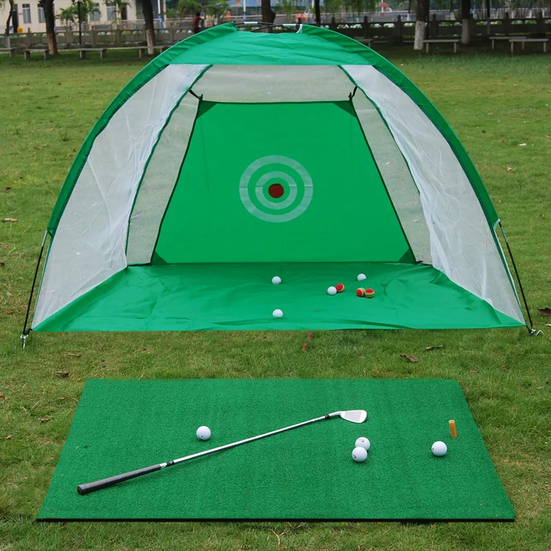 

1M&2M Indoor Golf Practice Net Tent Outdoor Park Grass Portable Golf Cage Training Equipment