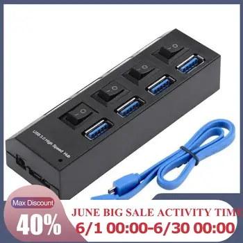 

USB 3.0 HUB 2.0 HUB Multi USB Splitter 4Port Expander Multiple USB 3 Hab Use Power Adapter USB3.0 Hub with Switch For PC