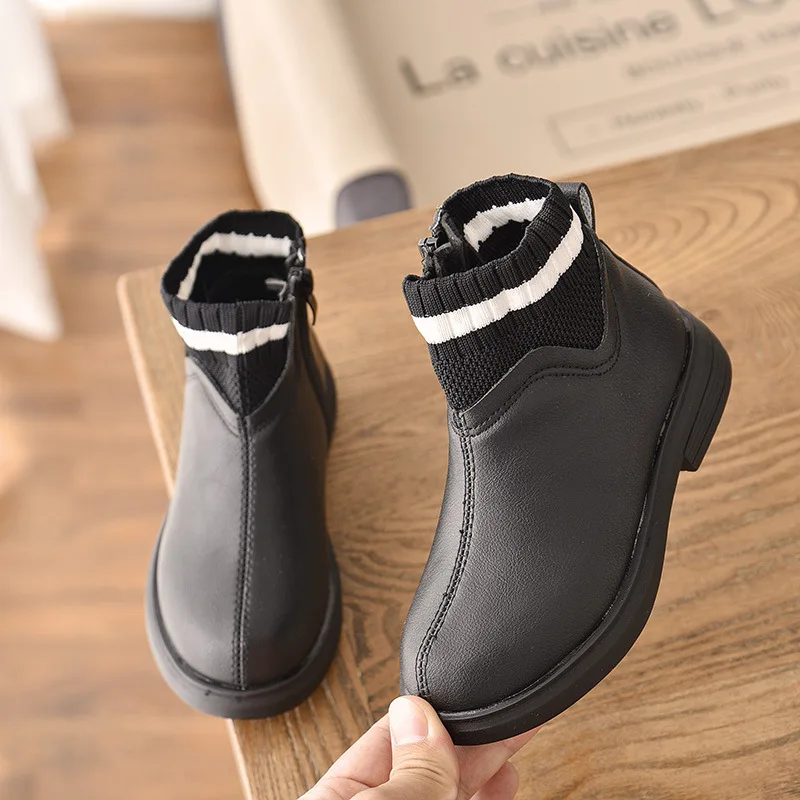 

Online Celebrity Girls' Short Boots 2019 New Style Autumn & Winter Boots Cotton-padded Shoes with Velvet Little Girl Martin Boot