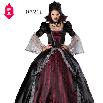 

Halloween costume female vampire zombie costume witch costume Black Queen makeup ball party queen uniform