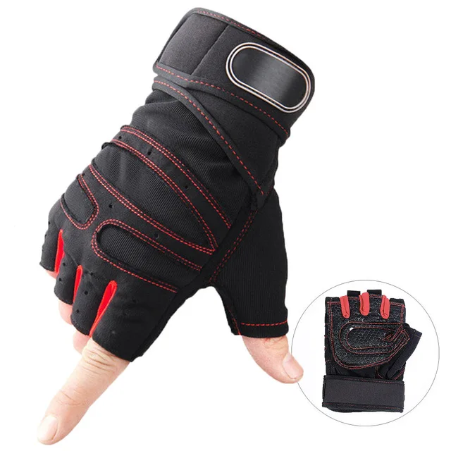 Gym Gloves Heavyweight Sports Exercise Weight Lifting Gloves Half Finger Body Building Training Sport Workout Gloves for Unisex mens leather gloves Gloves & Mittens