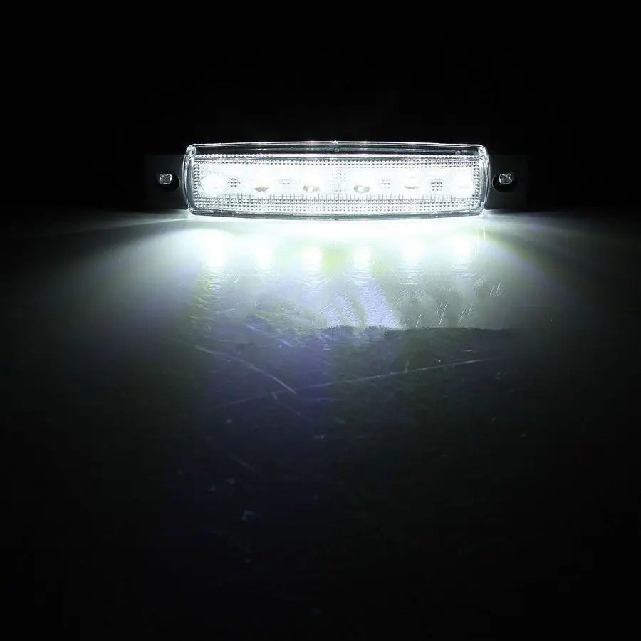

1PC White 12V 6 LED Side Marker Light For Trailer Truck Boat BUS Indicator RV Lamp Super Bright Car Truck Marker Lighting Parts