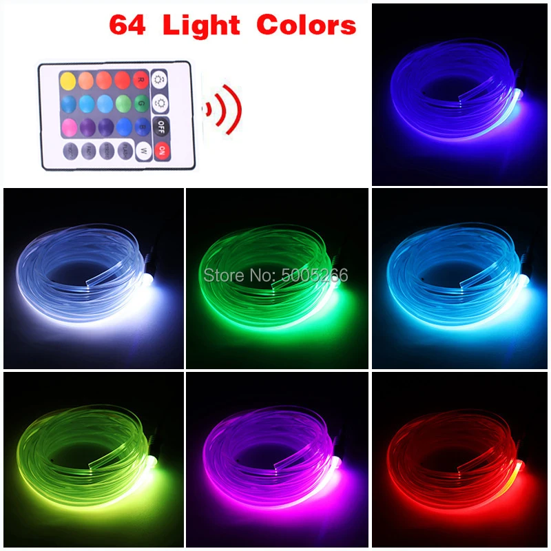 5 м RGB интерьер автомобиля окружающий свет неоновая подсветка для салона автомобиля декоративная приборная панель двери пульт дистанционного управления волоконно-оптические атмосферные лампы