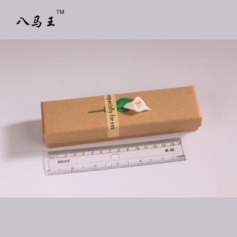 

Retro Kraftpaper Jewelry Box Creative Flower Stickers Necklace Pendant Box Jewel Case And Packing Box Customizable