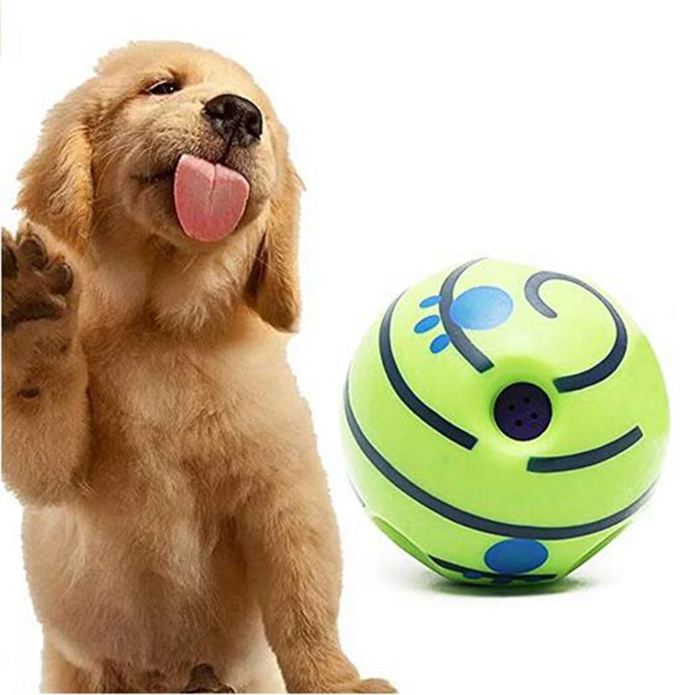 Wobble Wag Giggle Ball Dog Sound Play Fetching Ball Pet Jumping Interactive Chewing Training Toys Funny