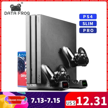 

3 in 1 For PS4/PS4 Slim/PS4 PRO Vertical Stand With Dual Controller Charger Station Games For Sony Playstation 4 Cooling Fan