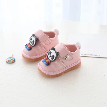 

Toddler Newborn Kids Cartoon Anti-slip Shoes Baby Boys Girls Soft Sole Squeaky Sneakers Infant Shoes 0-18M