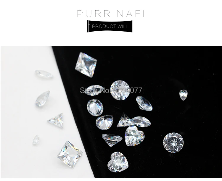 top shiny nature clear white zircon cz cut Gems White True zircon cut Gems point back rhinestone Nail Art decoration varis shape