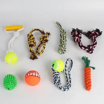 

Pet Toy Supplies Set Dog Supplies Cotton Rope Toy Ball Molar Bite Resistant Knot Dog Toy