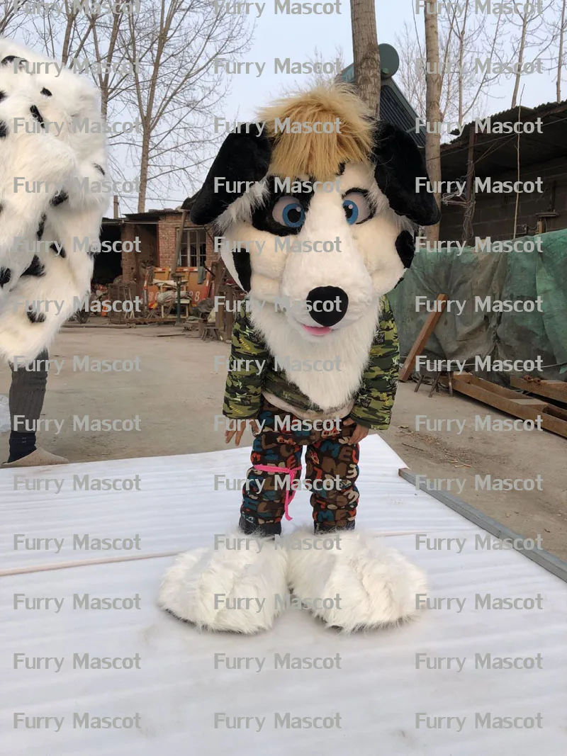 Оригинальный фото молочного пятна FURSUIT хаски собака Горячая Распродажа Новый