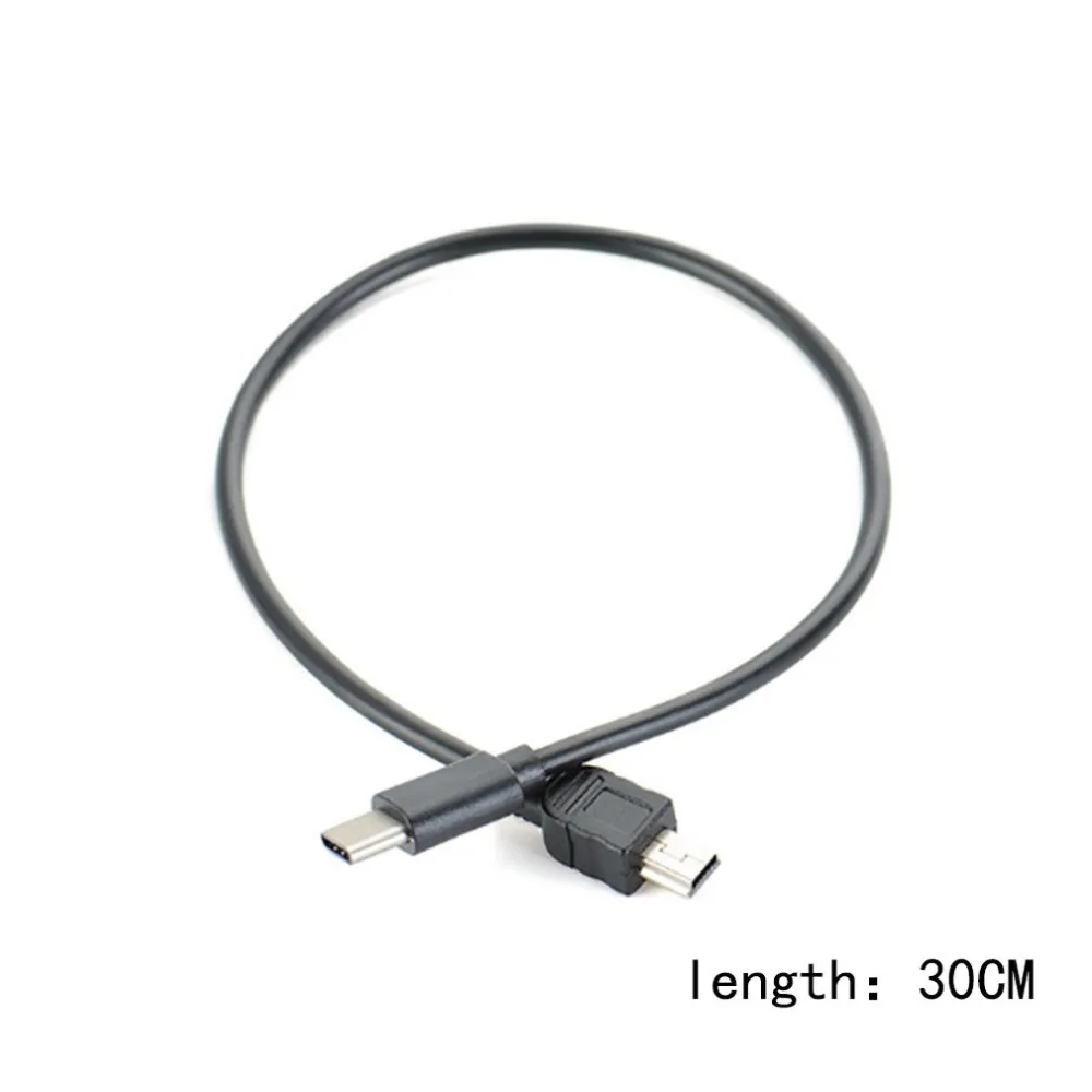 30 см портативный размер мини-usb 5PIN штекер для USB-C 3,1 type C Мужской Кабель-адаптер для передачи данных Шнур конвертер кабель для ноутбука