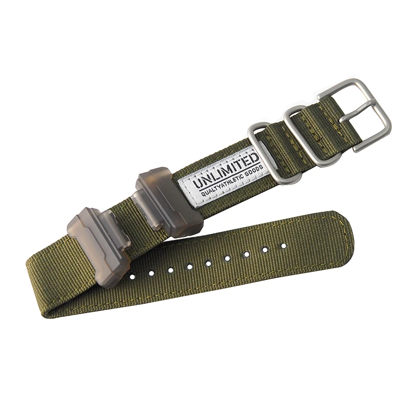 Нейлоновый ремешок NATO для GA 110/ 100 DW 5600 GW 6900 серебряное кольцо с пряжкой браслет