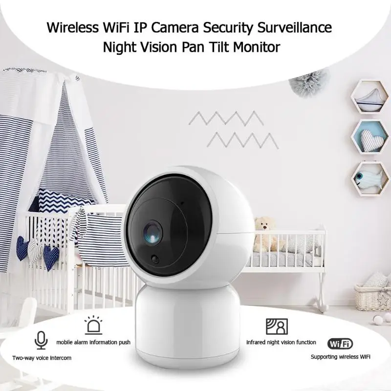 

360 Degree Rotation Night Vision Wireless Camera Motion Tracking Audio Recorder Support Bidirectional Voice Backup for Families