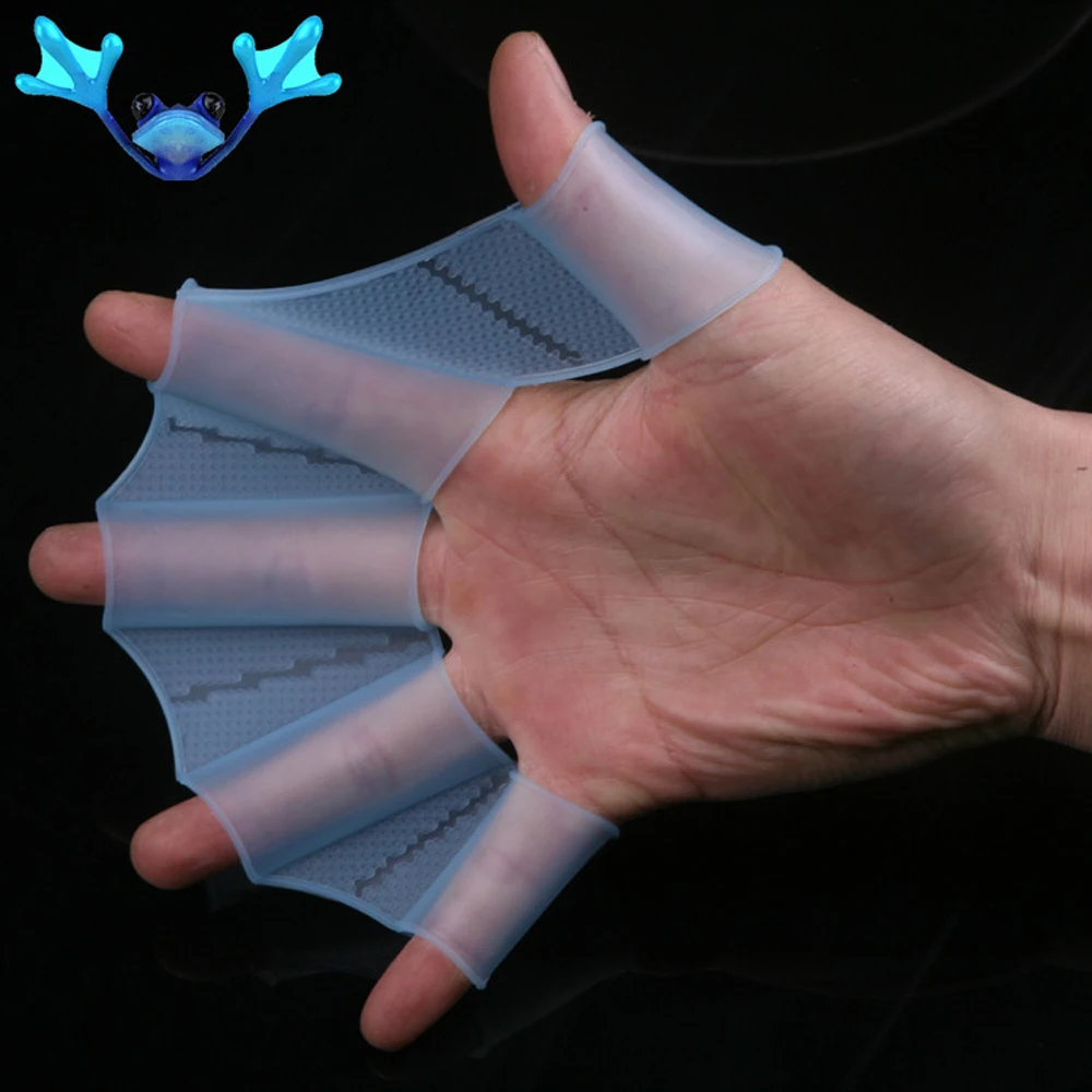 Силиконовые рука плавники ласты для плавания Плавание ладони палец перепончатые перчатки весло плавательные перчатки