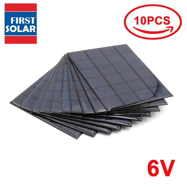10 pièces X panneau solaire cc 6V 100mA 167mA 183mA 333mA 500mA 583mA 750mA batterie solaire chargeur de téléphone portable portable 1
