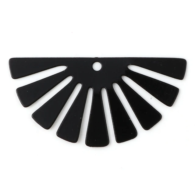 20 PCs Matel Half Round Filigree Stamping Pendants Stripe Painted Hollow Charms For DIY Jewelry Finding Accessories 3.5 x 1.8cm 1