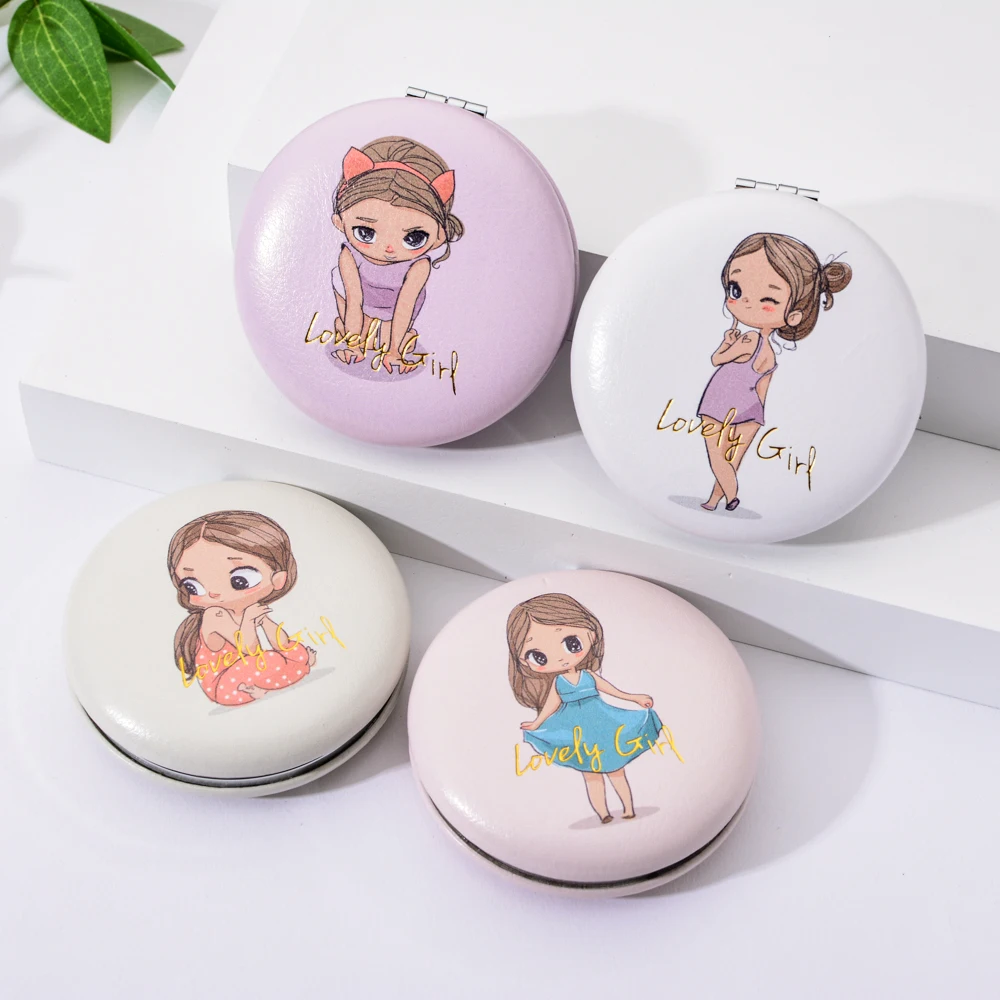 Vicney/модное милое зеркало для макияжа девочек Круглый полиуретановое рук офисное
