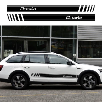 

2PCS Car Side Stickers Auto Free shipping Decals DIY Decoration For Skoda Octavia 2 A7 A5 Automobiles Tuning Car Accessories
