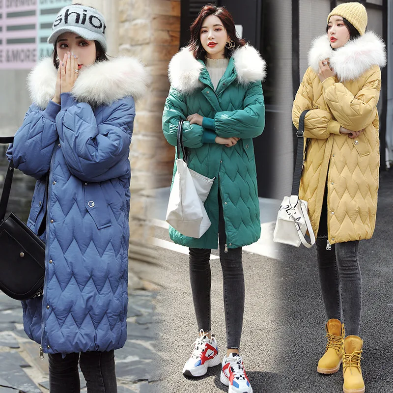 

According to Nalini 2019 Winter South Korea Dongdaemun down Jacket Women's Mid-length Large Fur Collar Student Network Red BF Co