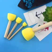 Губка, кисть для рисования, деревянная ручка, инструмент для рисования, граффити, для детей, сделай сам, каракули, кисти для рисования, детские принадлежности