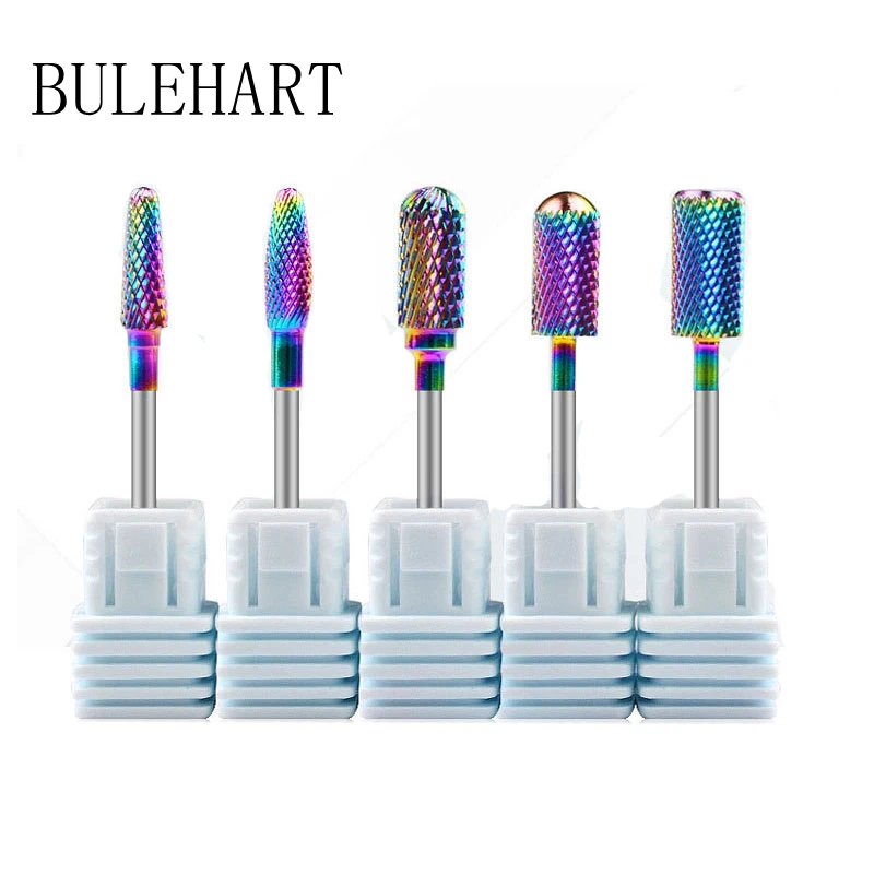 

3 Pcs/Lot Rainbow Tungsten Steel Milling Cutter For Manicure Removing Gel Varnish Burr Nail Drill Bits Set