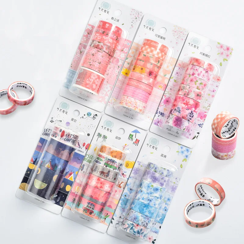 

Sakura Flower Star Galaxy Peach Washi Tape Set Pink Sticker Tape Decorative Masking Packing Tape Kawaii Cute Wide Washi Tape Lot