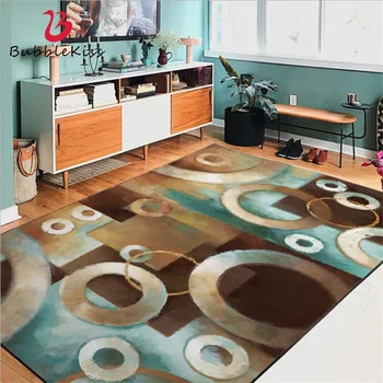 

Bubble Kiss Vintage Abstract Colorful Circle Pattern Rug Non-slip Crystal Velvet Carpets For Living Room Home Bedside Floor Mats