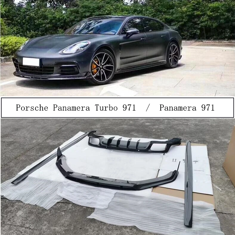 Передняя Задняя боковая юбка для Porsche Panamera 971 Turbo 2017 2018 2019 2020 2021 бампер диффузор