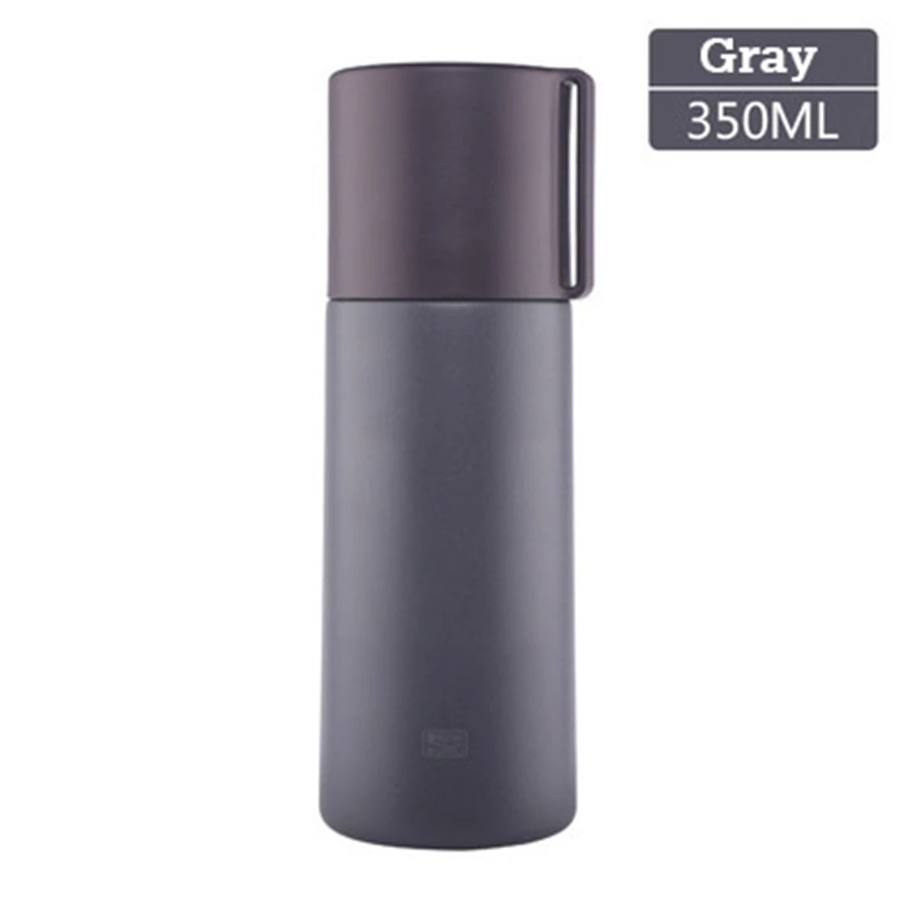 Gray Пресс-тип Изолированная бутылка для воды 350ML304 из нержавеющей стали вакуумная колба для мужчин и женщин портативный изоляционный охладительный бутылки для воды - Цвет: Gray